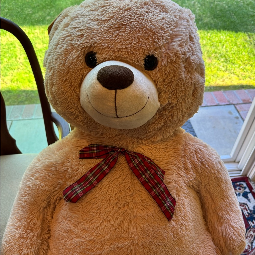 Plush Tan Teddy Bear - Picture 3 of 4